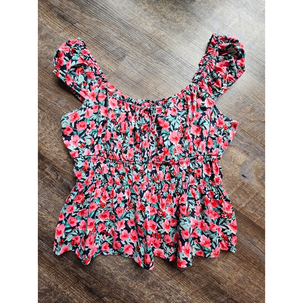 Old Navy floral flowy shirt womens size medium EUC